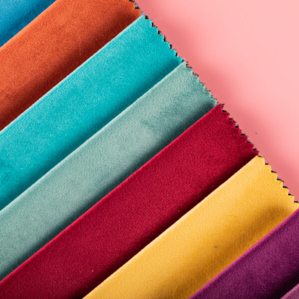 Blue,red and orange color tailoring leather tissues in catalog